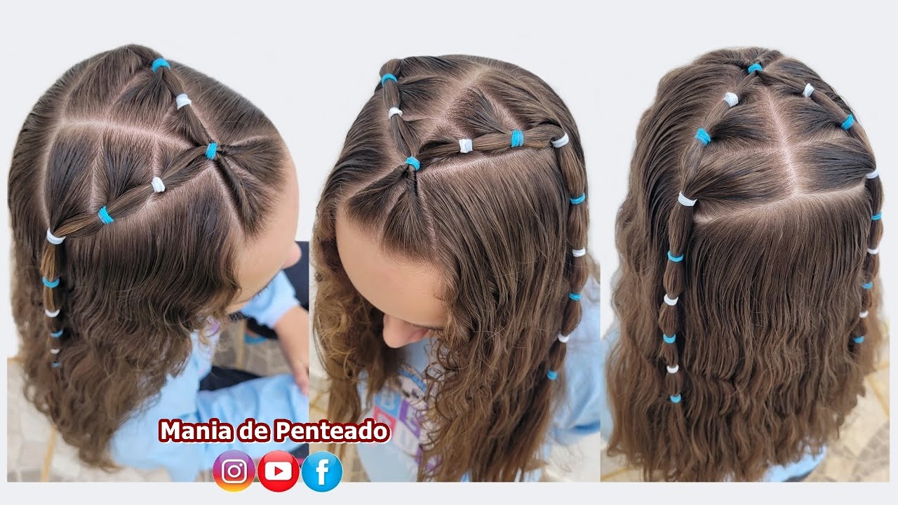 Penteado Escolar Fácil Tranças Bolha com Cabelo solto | Easy Bubble Braids Hairstyle for School🥰