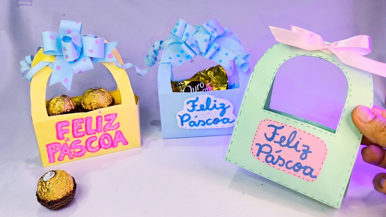 DIY LEMBRANCINHA DE PÁSCOA FÁCIL DE FAZER COM PAPEL SULFITE .