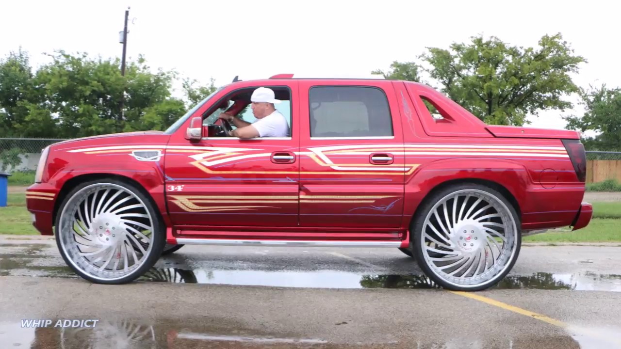 WhipAddict: Kandy Cadillac Escalade EXT, BAGGED Engraved Corleone Forged Fiato 34s!!