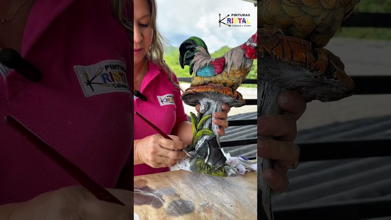 Gallo de yeso pintado a mano - Ceramicas casa del arte