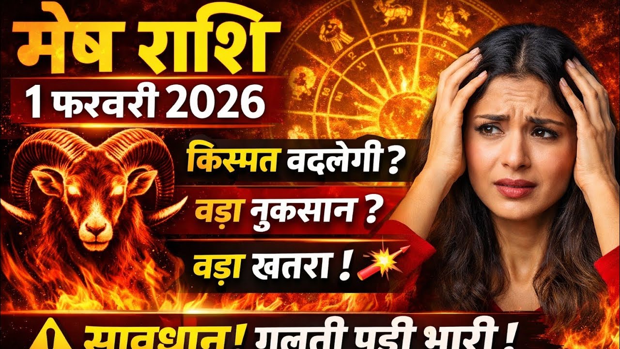👉 “मेष राशि 1 फरवरी 2026 ⚠️ सावधान! आज बदल सकती है किस्मत | Aries Horoscope Today#astrology#rashifal