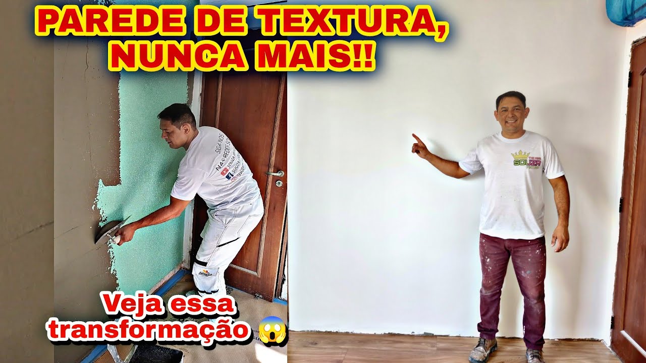 COMO ALISAR PAREDE DE TEXTURA: transformação incrível 😱