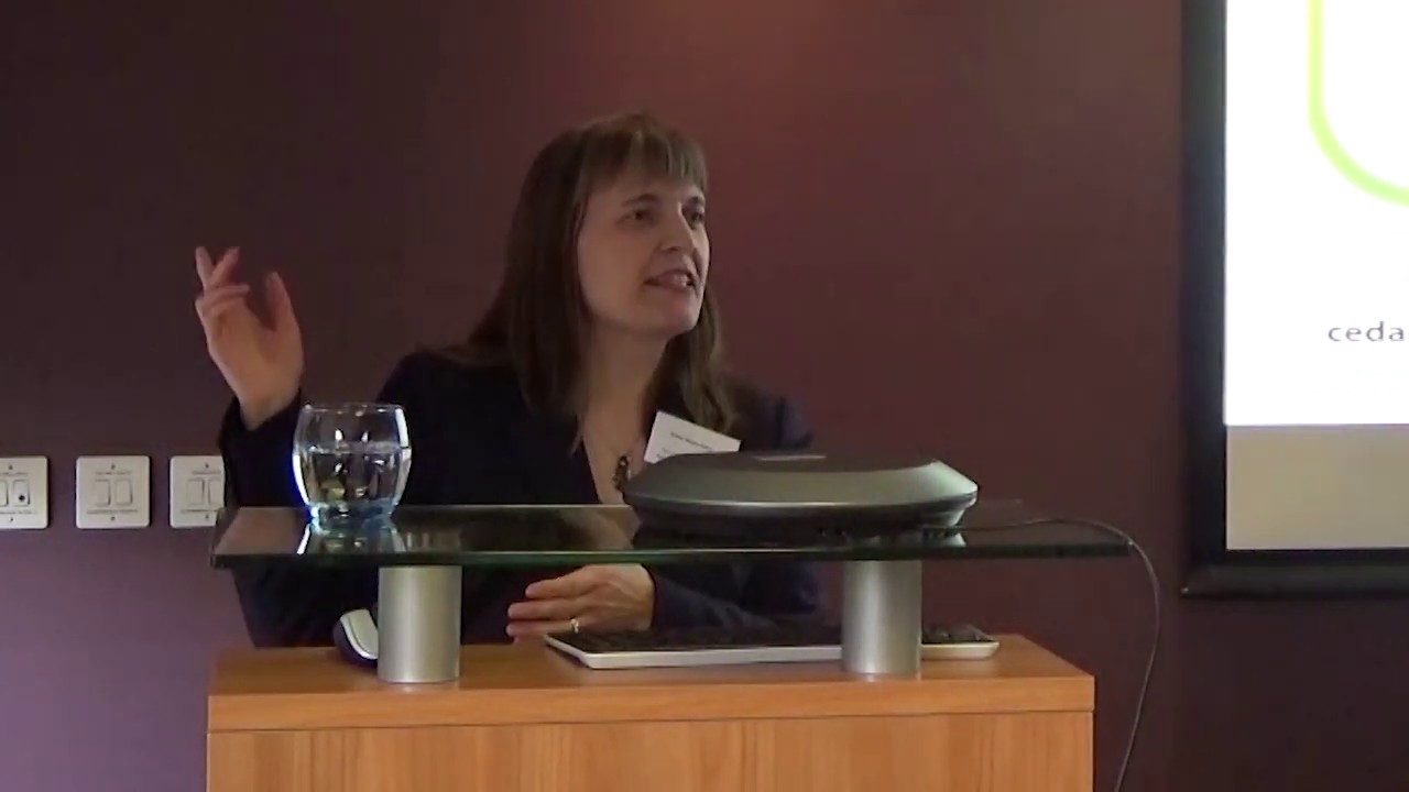 Anne Marie Hicks, National Procurator Fiscal for Domestic Abuse, speaking at Cedar conference