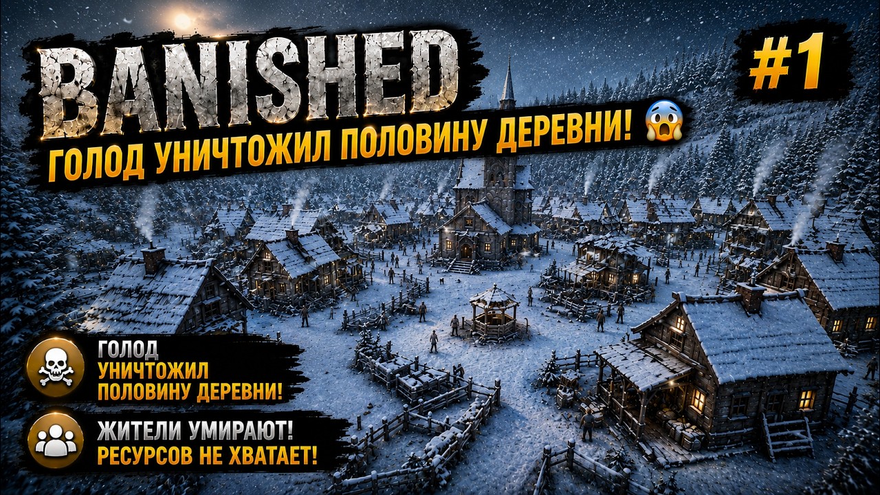 BANISHED &mdash; ГОЛОД УНИЧТОЖИЛ ПОЛОВИНУ ДЕРЕВНИ! 😱 | Прохождение #1