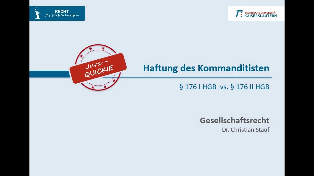 [Jura QUICKIE] Haftung des eintretenden Kommanditisten