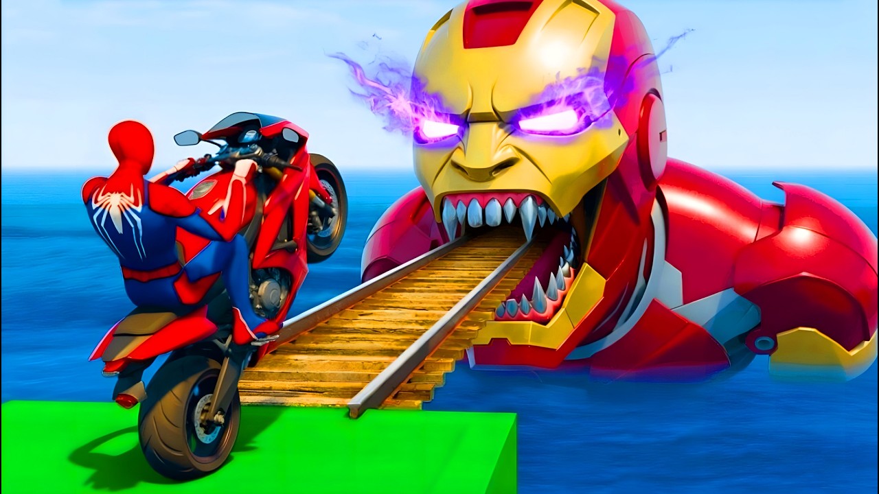 الرجل العنكبوت انقاذ باتمان Spider-Man Rescue batman vs iron man vs venom funny Game GTA 5 superhero