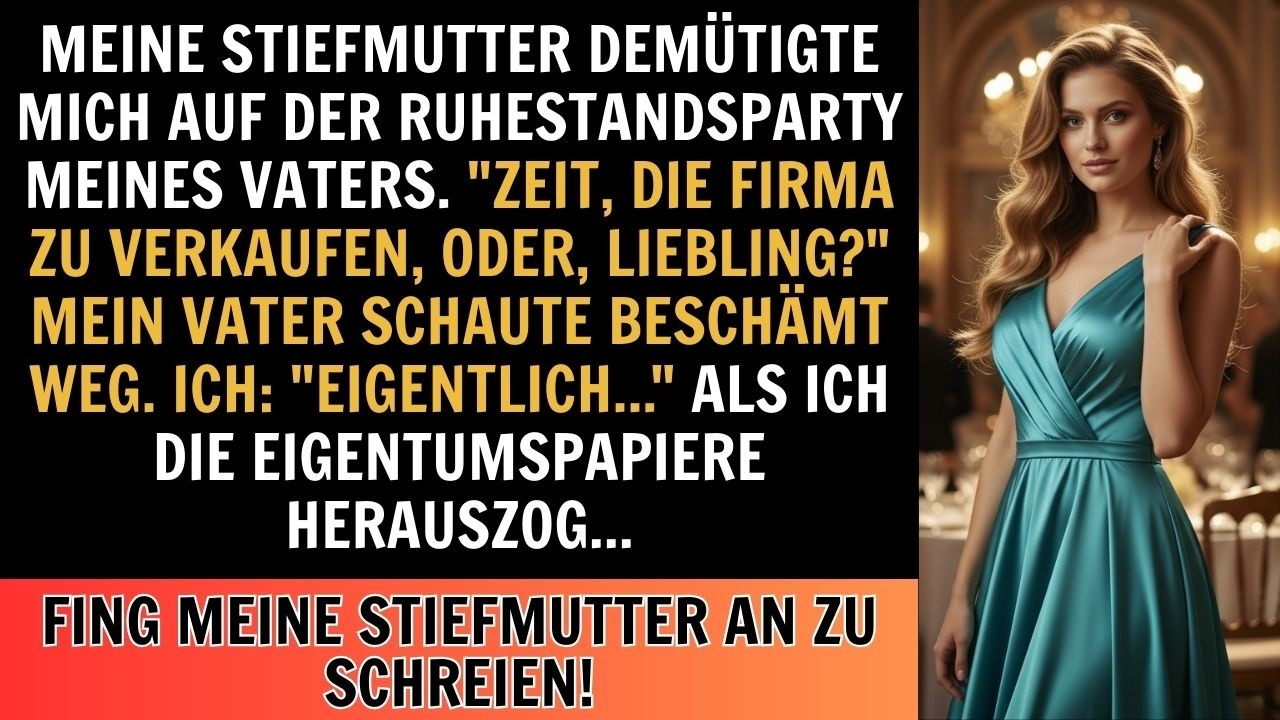 Auf der Ruhestandsparty meines Vaters versuchte meine Stiefmutter ein Spiel zu spielen, ohne zu…