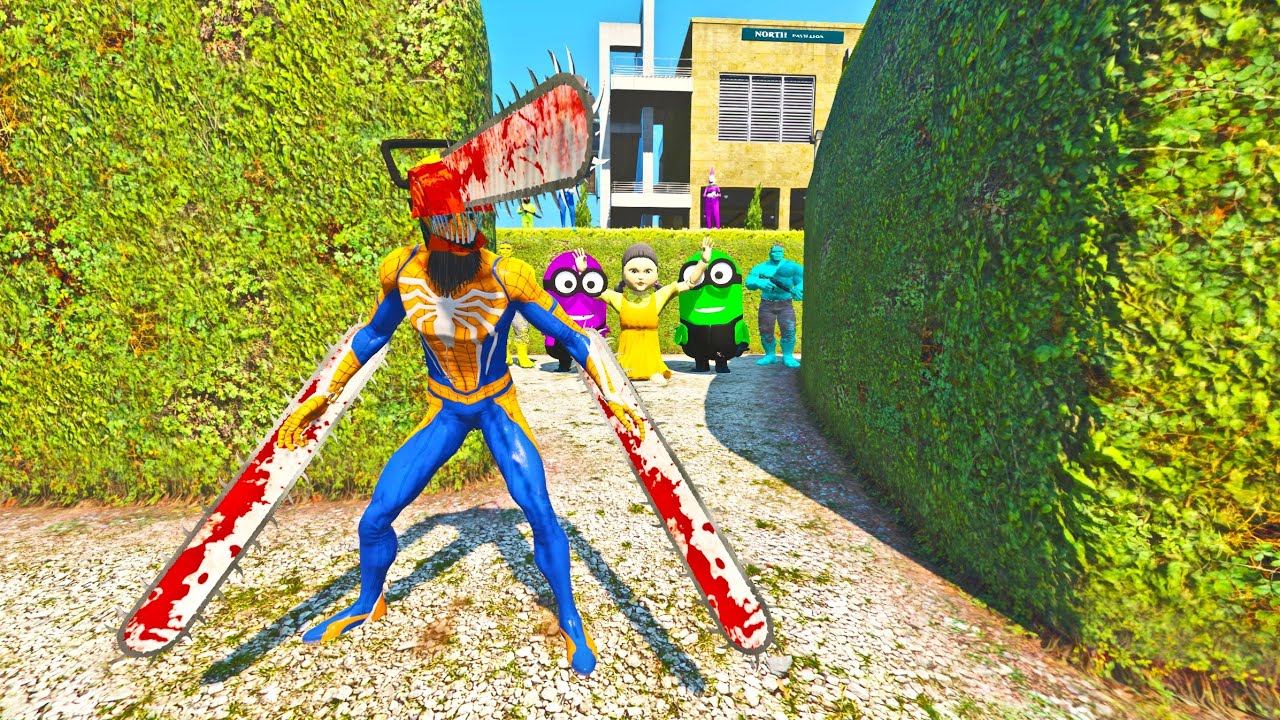 الرجل العنكبوت انقاذ باتمان Spider-Man Rescue SUPER HEROES vs Minions Funny Game GTA 5 superhero