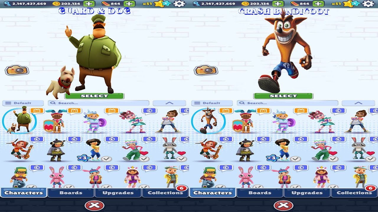 Subway Surfers Guard and Dog vs Crash Bandicoot Run - All Characters Unlocked All Boards Gameplay