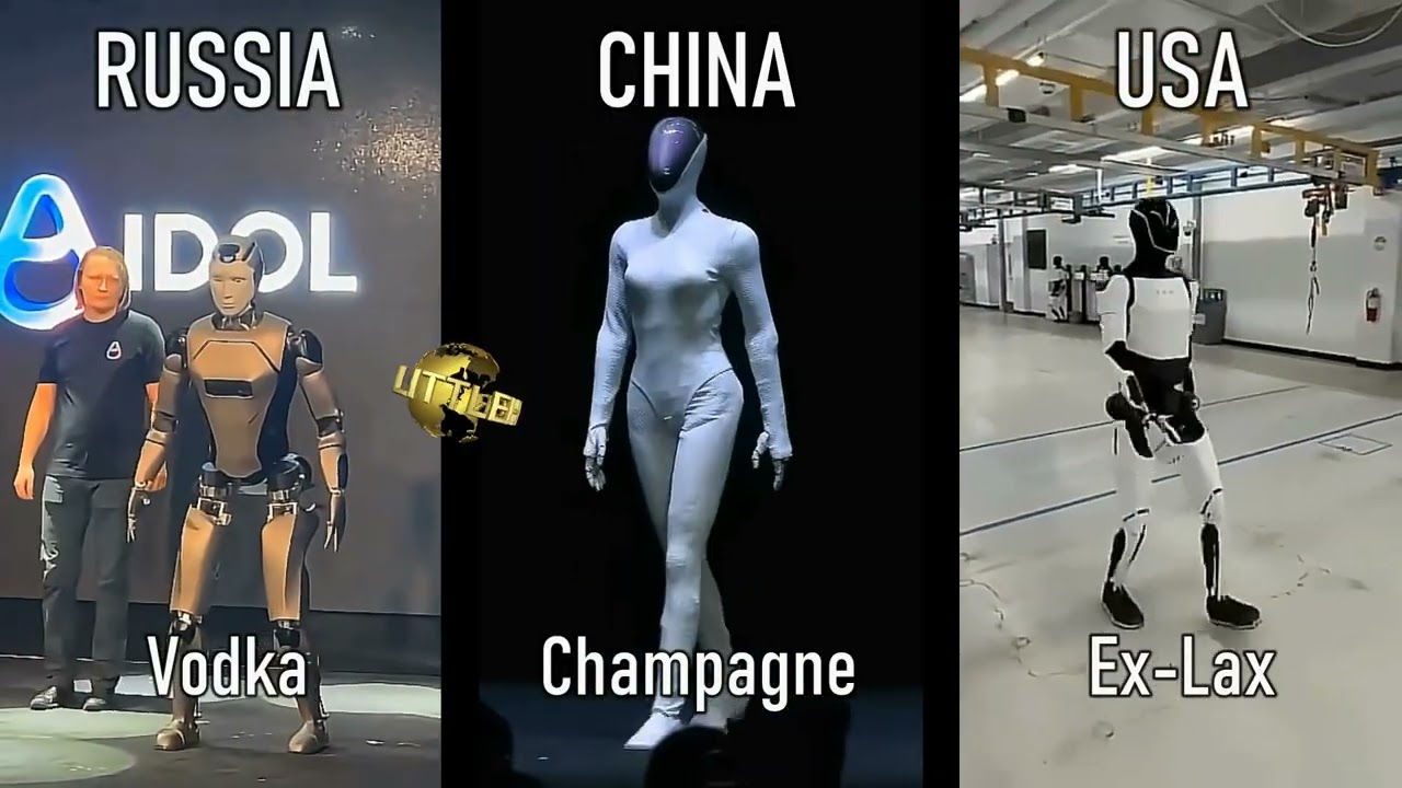 Comparing robots. What have they been drinking? #aidol #xpeng #iron #tesla