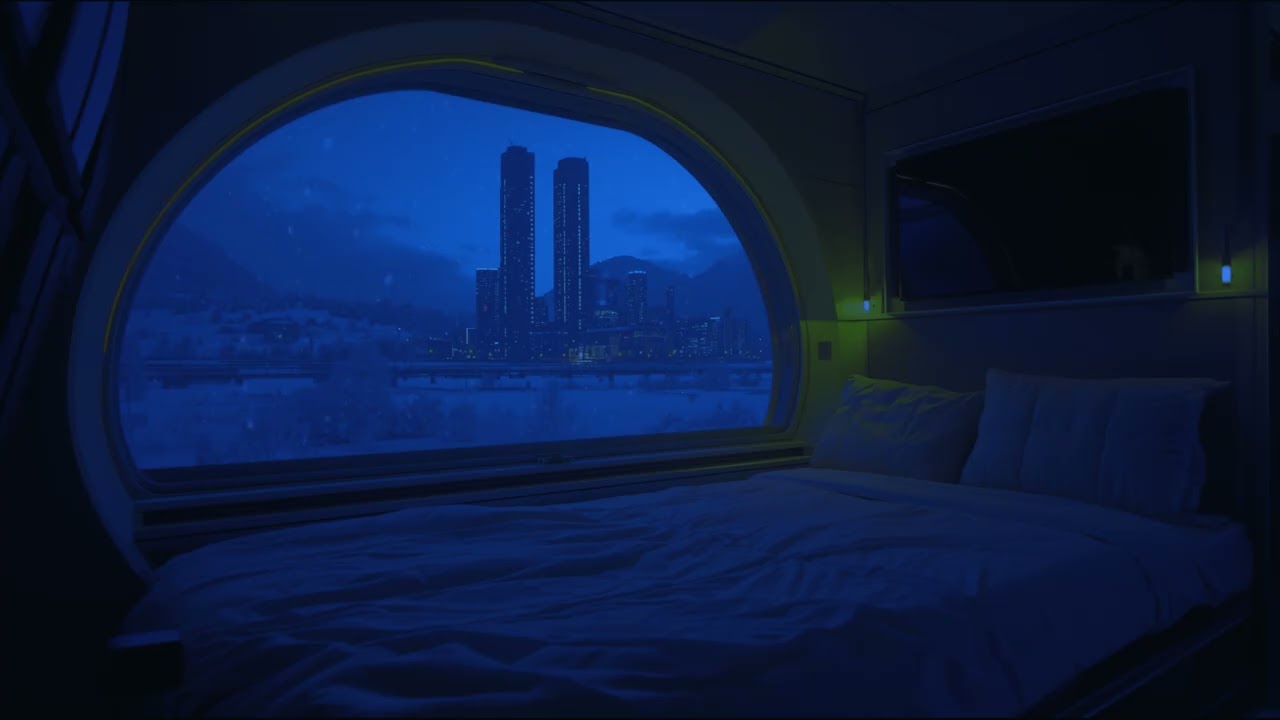 Falling Asleep on a Night Train | Gentle Snow & Deep Sleep