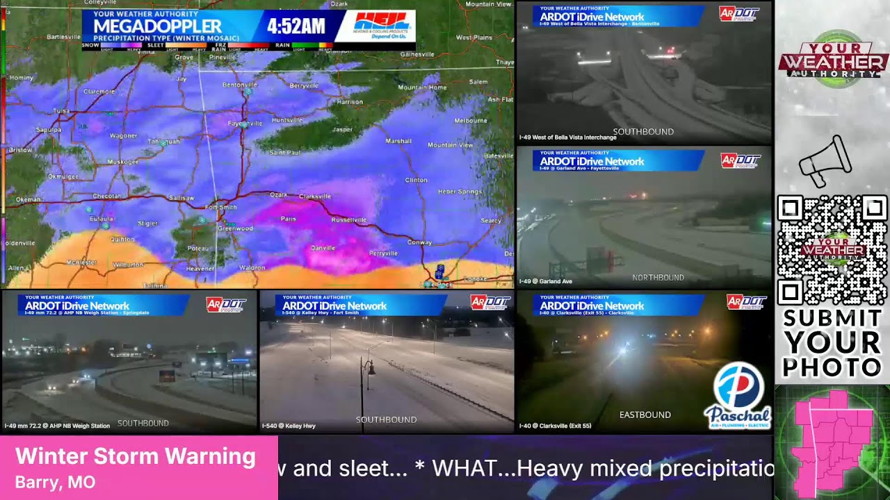 LIVE Radar and Weather Cams on Winter Weather Impacting The Area!