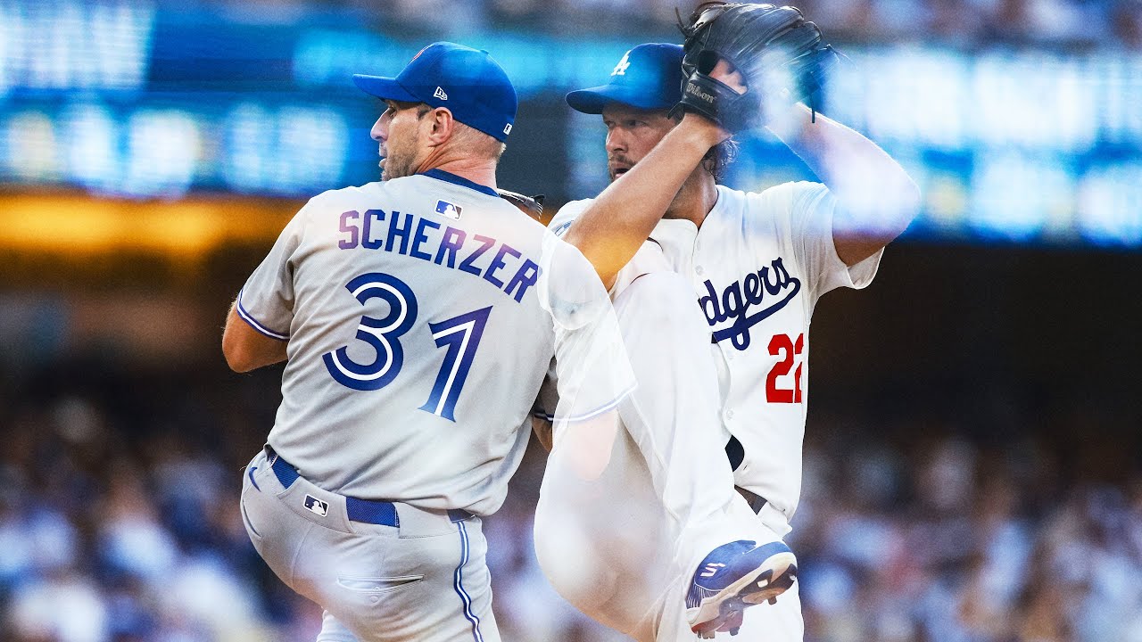 2 LEGENDS ... 6,470 STRIKEOUTS! ⭐️ Max Scherzer vs. Clayton Kershaw faced off in Los Angeles!