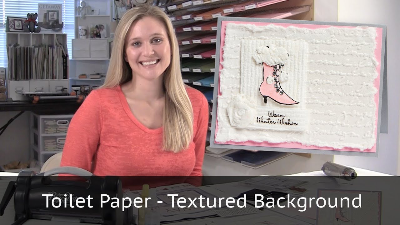 Toilet Paper Background and Clay Mold Flowers
