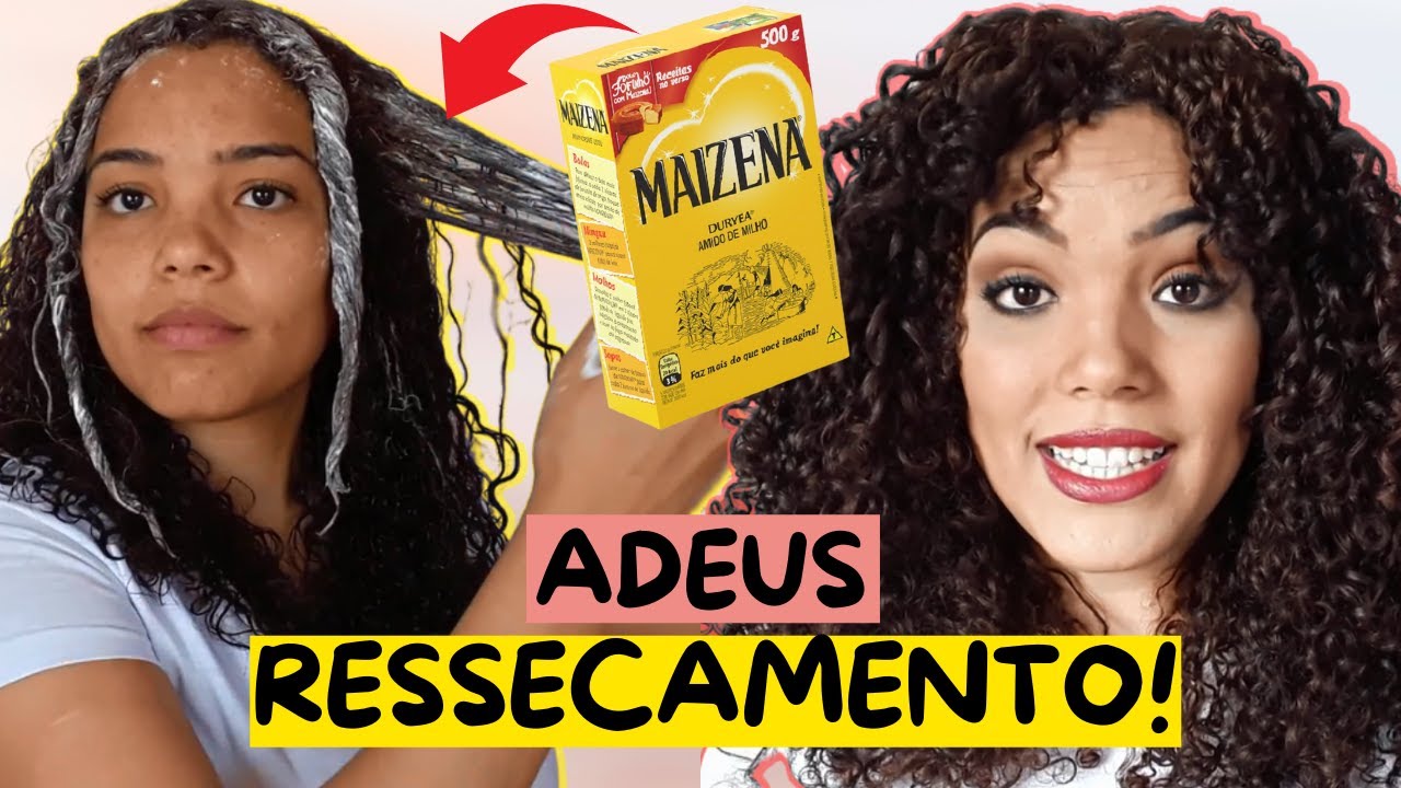 HIDRATAÇÃO DE MAIZENA SEM IR AO FOGO | menos ressecamento + Brilho