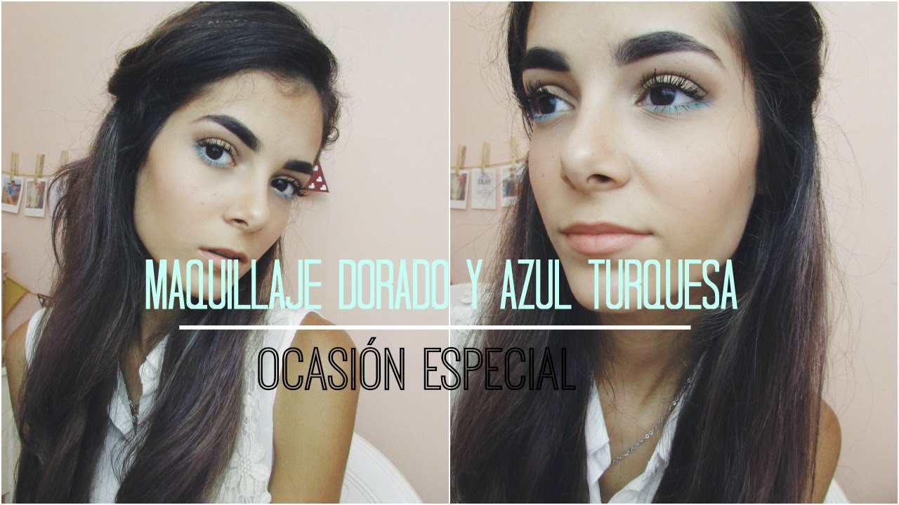 Maquillaje dorado y azul turquesa (Colaboración) | Celhelíz