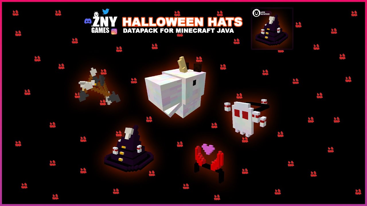 HALLOWEEN HATS [DATAPACK] 🎩 #znygames #minecraft #minecraftjava