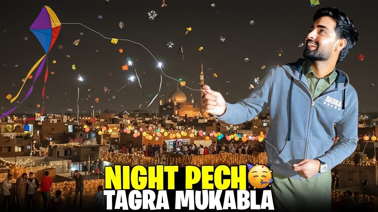 Basant Night Paich par gy😇🪁 || Tagra Mukabala 🤩 || Basant vlog on peak 