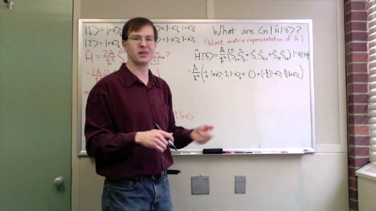 System of two spin-1/2 particles: find the Hamiltonian matrix representation