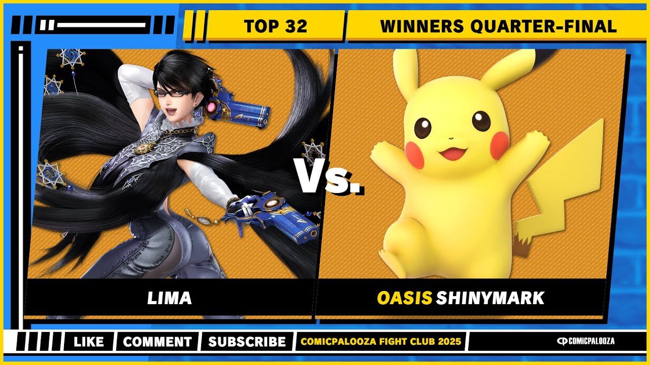 Comicpalooza 2025 - Winners Quarters - Lima (Bayonetta) VS ShinyMark (Pikachu) - Ultimate Singles