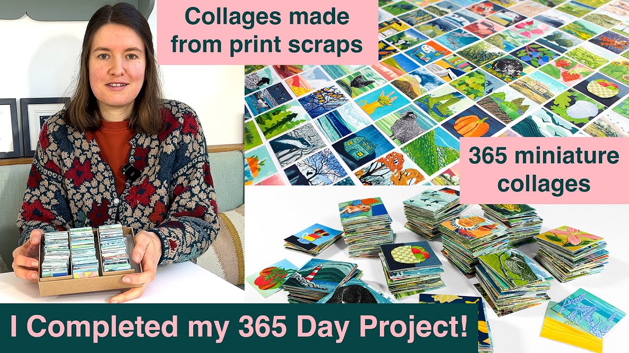 I Completed my 365 Day Project - Miniature Collages Made From Print Scraps