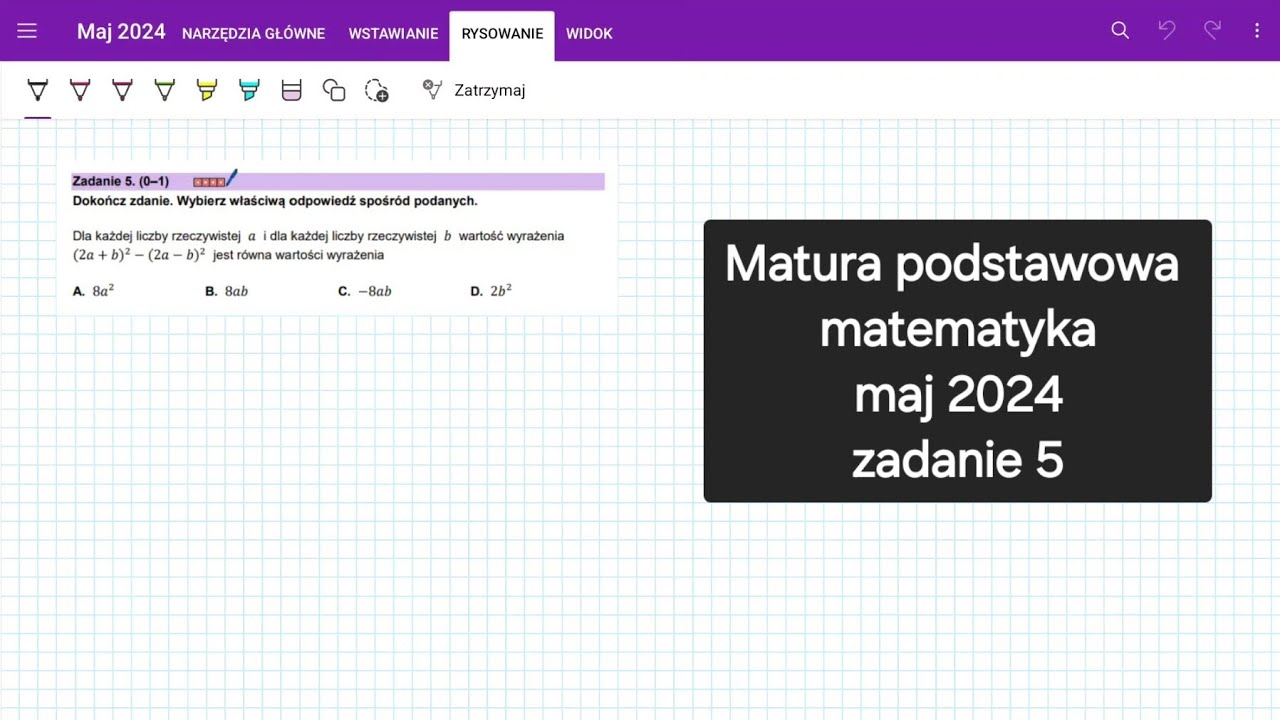 Maj 2024 - zadanie 5 - matura podstawowa matematyka