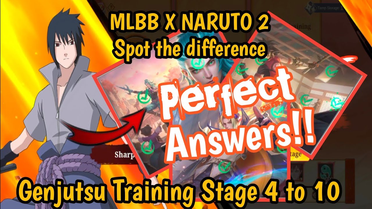 MLBB X NARUTO 2 Тренировка гендзюцу: найди отличия. Ответы на этапы с 4 по 10.
