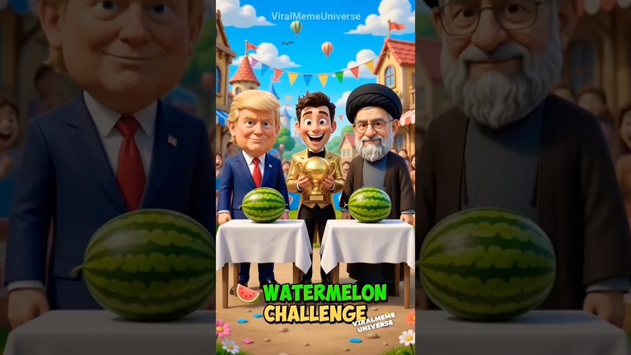 🍉 Trump vs Iran's Supreme Leader | Ultimate Watermelon Challenge 😂 #shorts #funnymemes