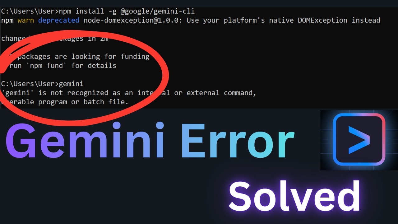 How to Fix Gemini CLI is Not Recognized Error in Windows ( Step by Step )