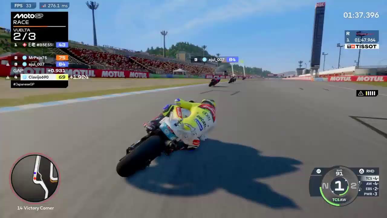 Carreras online MotoGP25 PS4 sin colisiones