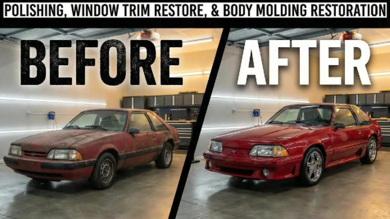 Restoring the trim + body molding and polishing my 1991 mustang Foxbody