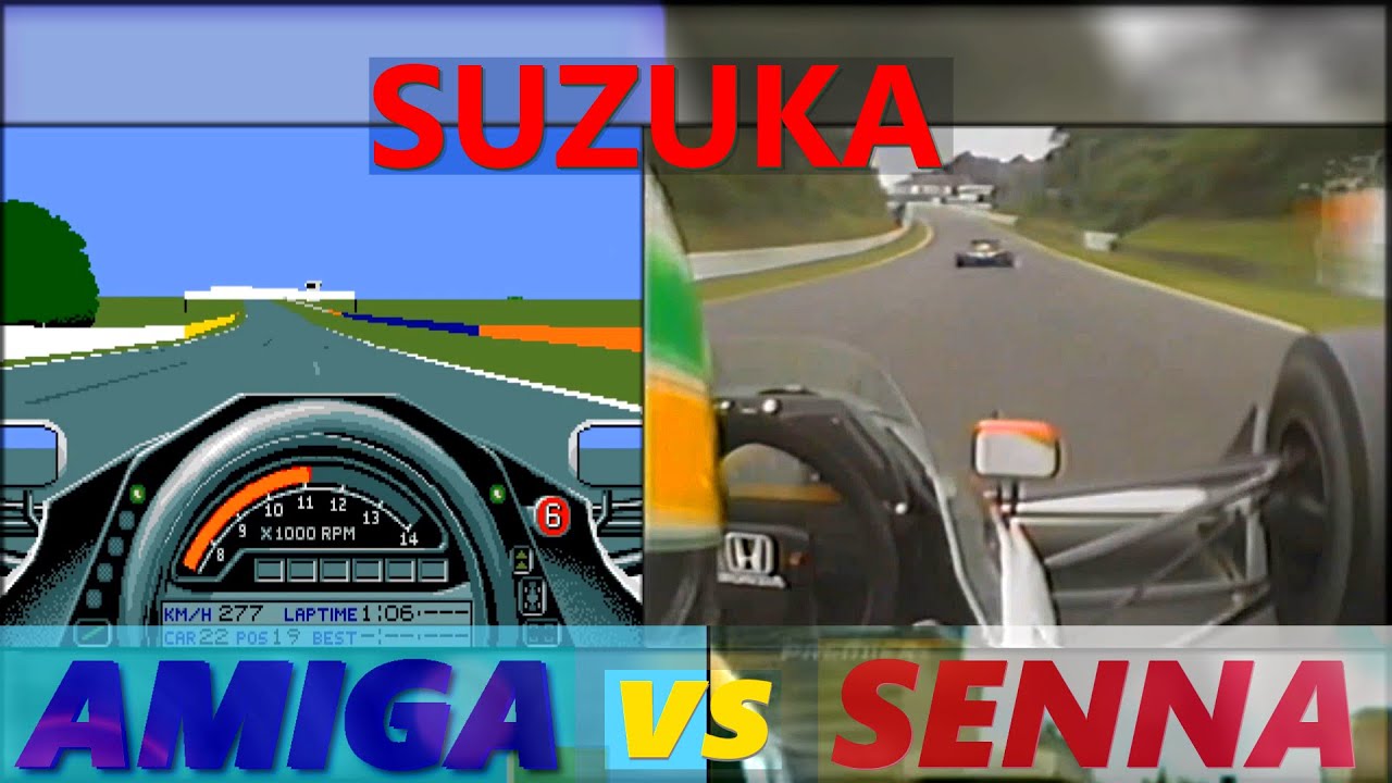 Comparison of IRL onboard cam and a amiga game ( Suzuka 1991)