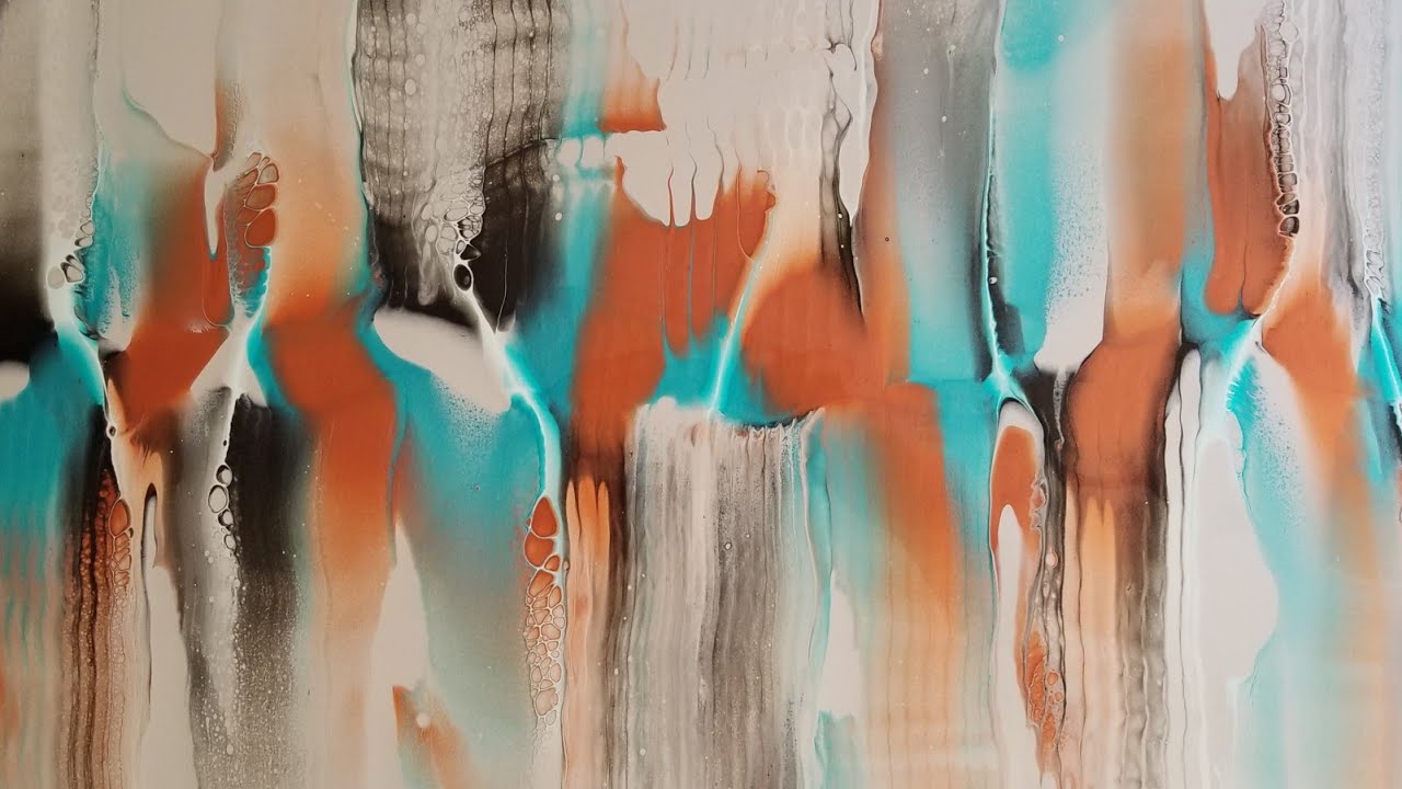 (112) ACRYLIC POURING - SWIPE Technique Using House Paint and Metal Swipe Tool Inspired by BEN MAYO