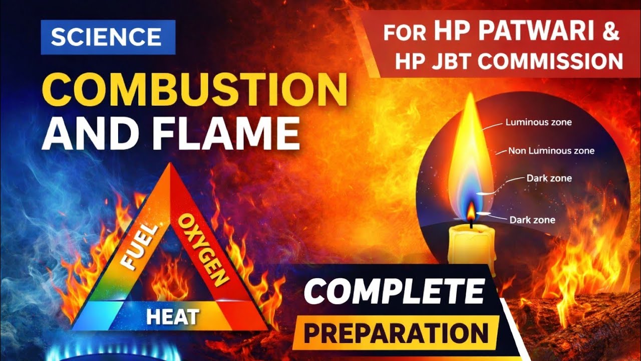 SCIENCE CLASS-23 |COMBUSTION AND FLAME |CONCEPT+ MCQs/HP JBT COMMISSION/HP PATWARI 2026