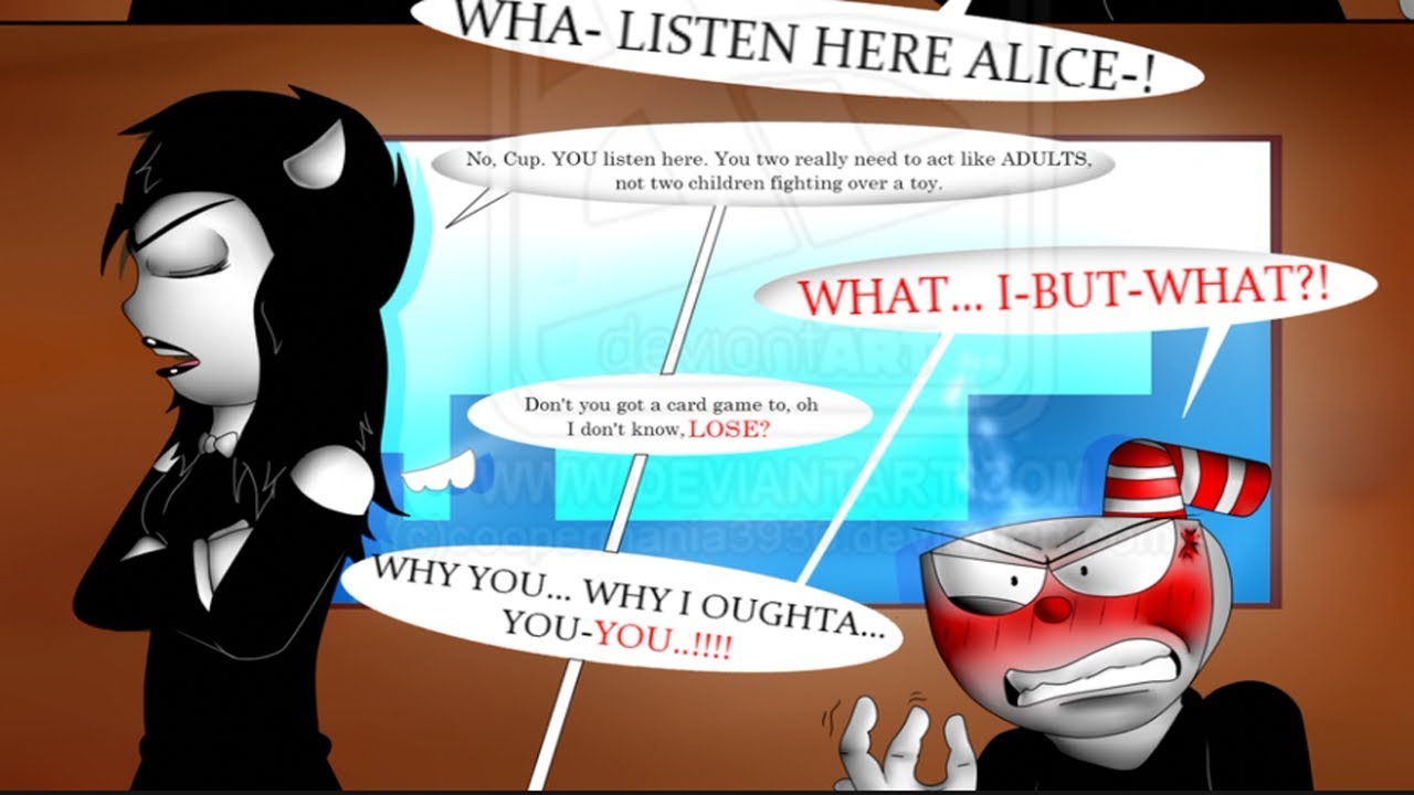 Cuphead and Alice don't get along all that well. (The Dealing Hand Part 3 Cuphead Comic Dub)