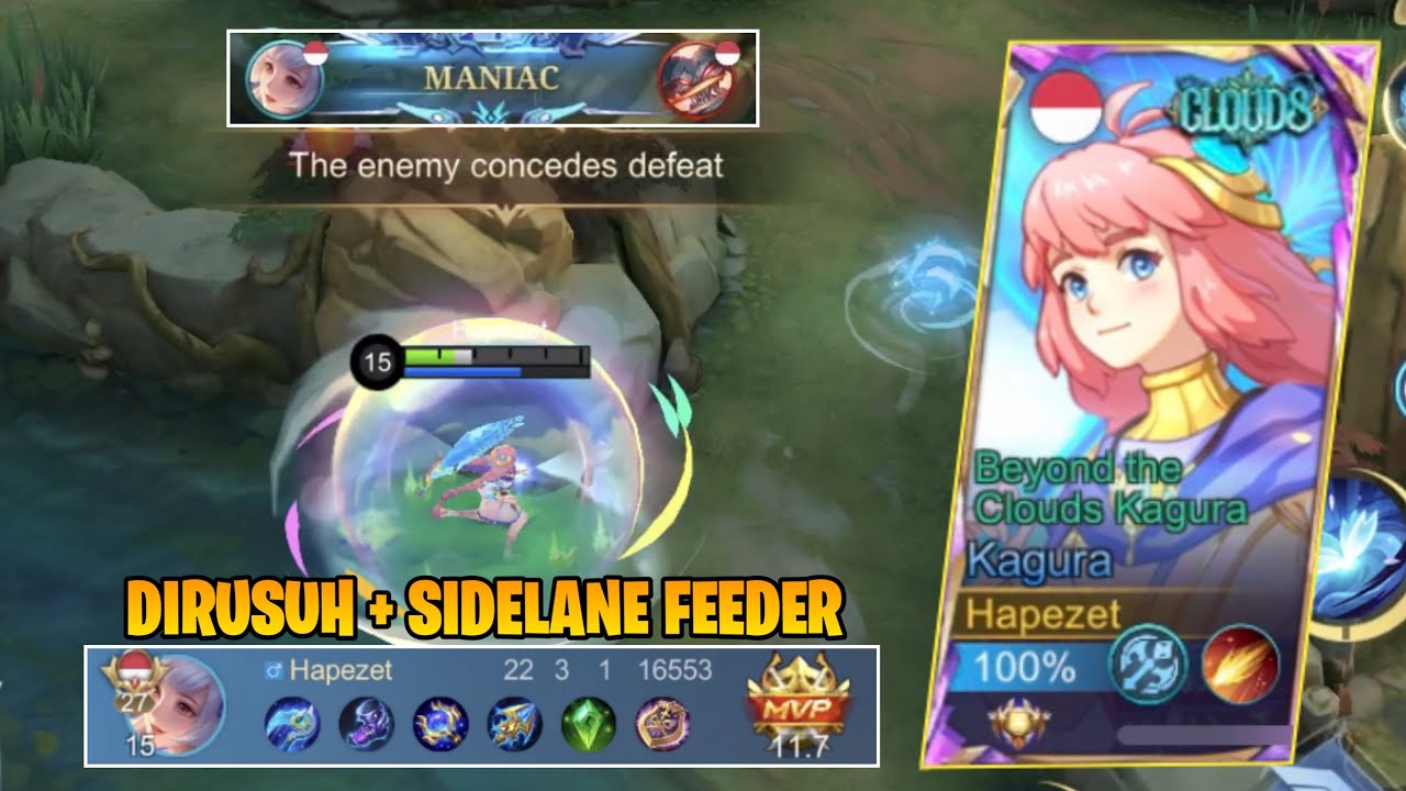 Hard Game! Kagura Carry the Team Sampe Lawan Surrender | Mobile Legends