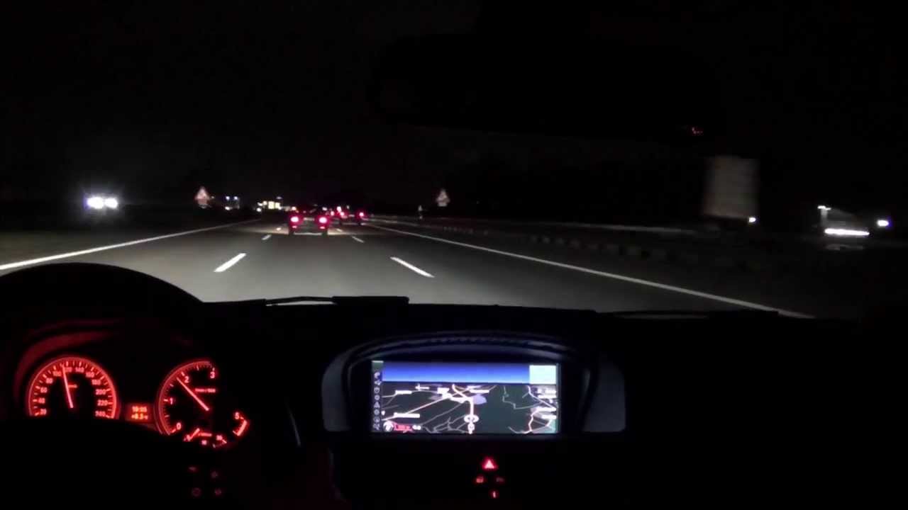 BMW 330d LCI Nachtfahrt über die Autobahn mit SONY HDR-CX220