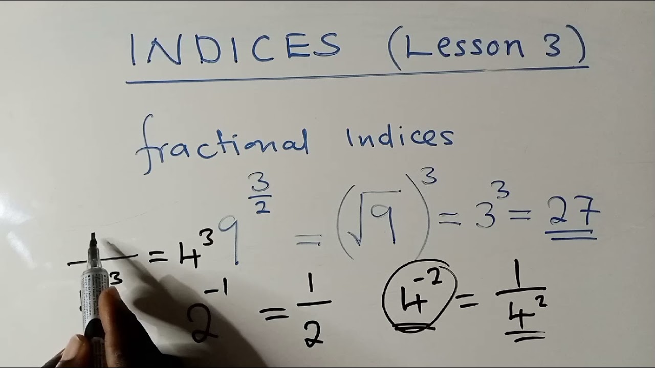 INDICES- Fractional indices - Lesson 3