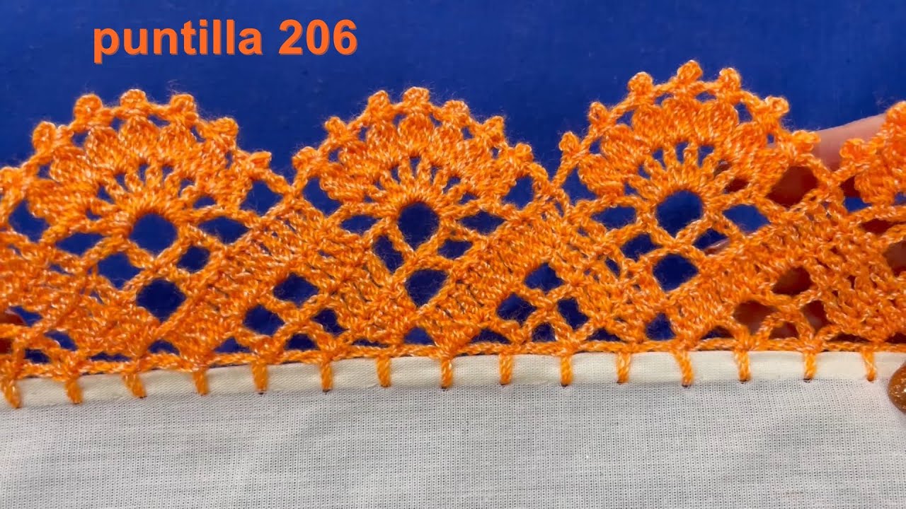 SUPER  HERMOSA  Y FACIL PUNTILLA DE UNA SOLA VUELTA  PARA SERVILLETAS 206