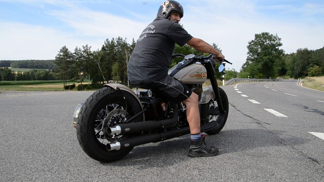Gietl Bikes Softail Slim S Bobber MCJ Auspuffanlage soundverstellbar,