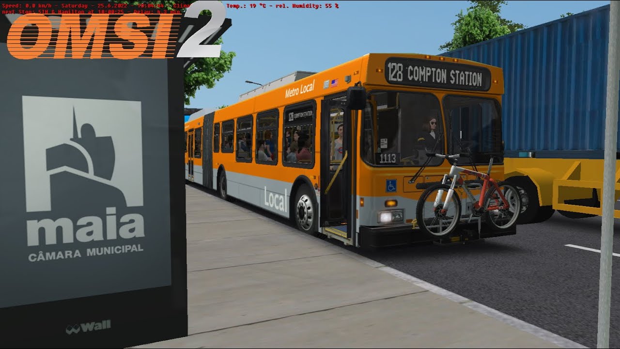 OMSI 2 My W.I.P Fictional Los Angeles map route 128 to Compton Station. (Read Description)