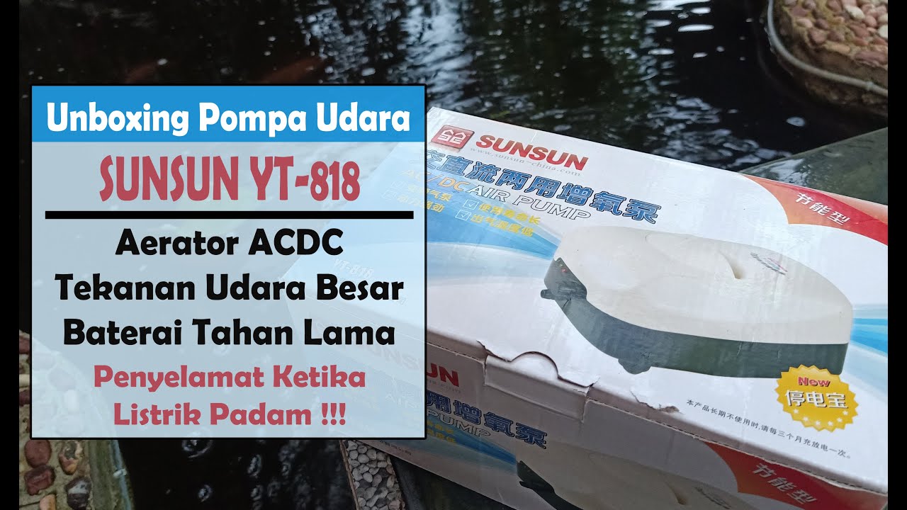 🔴Review Aerator ACDC SUNSUN YT 818 Baterai Tahan Lama Solusi Saat Listrik Mati