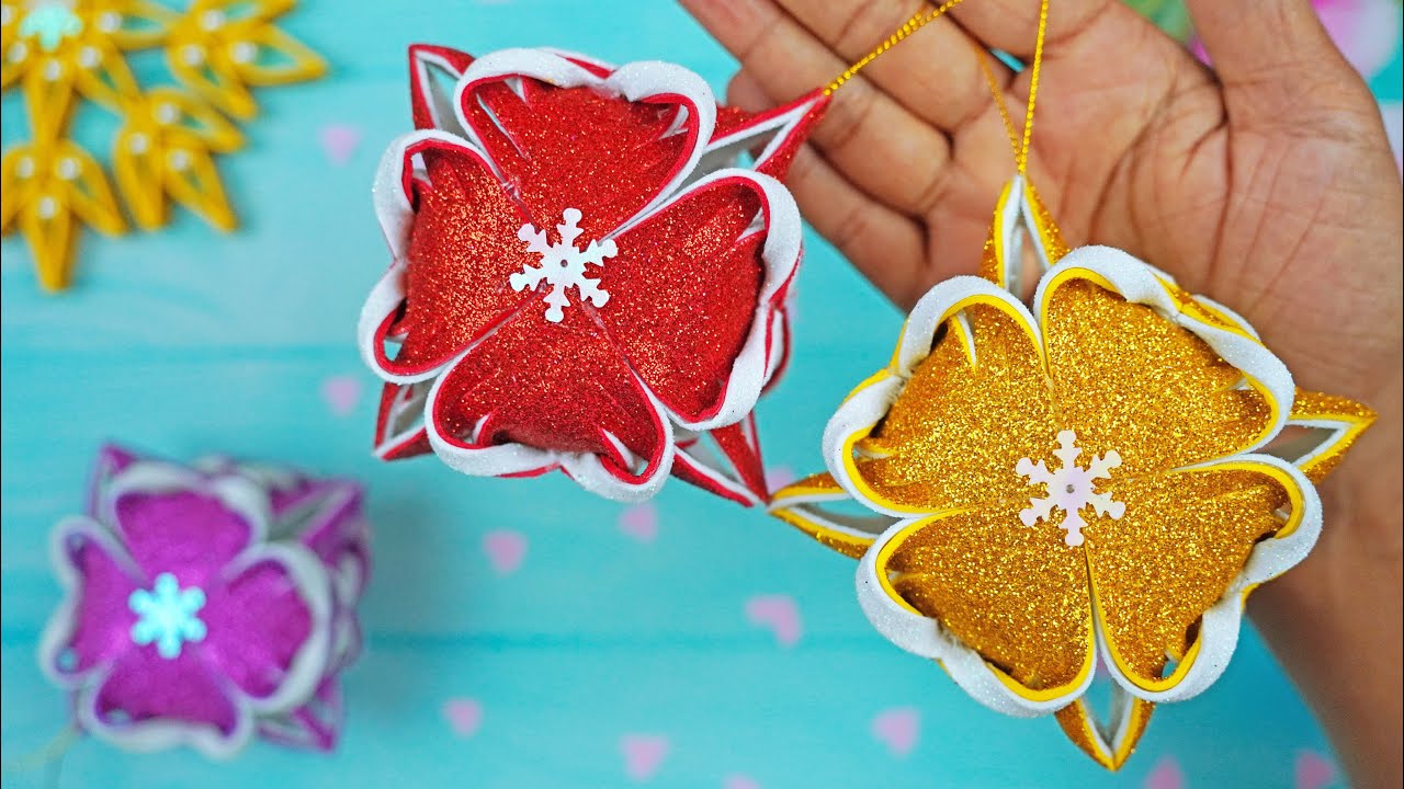 Glitter Foam Paper Crafts🎄 How to Make Christmas Ornaments 🎄 DIY Homemade Christmas Crafts Idea