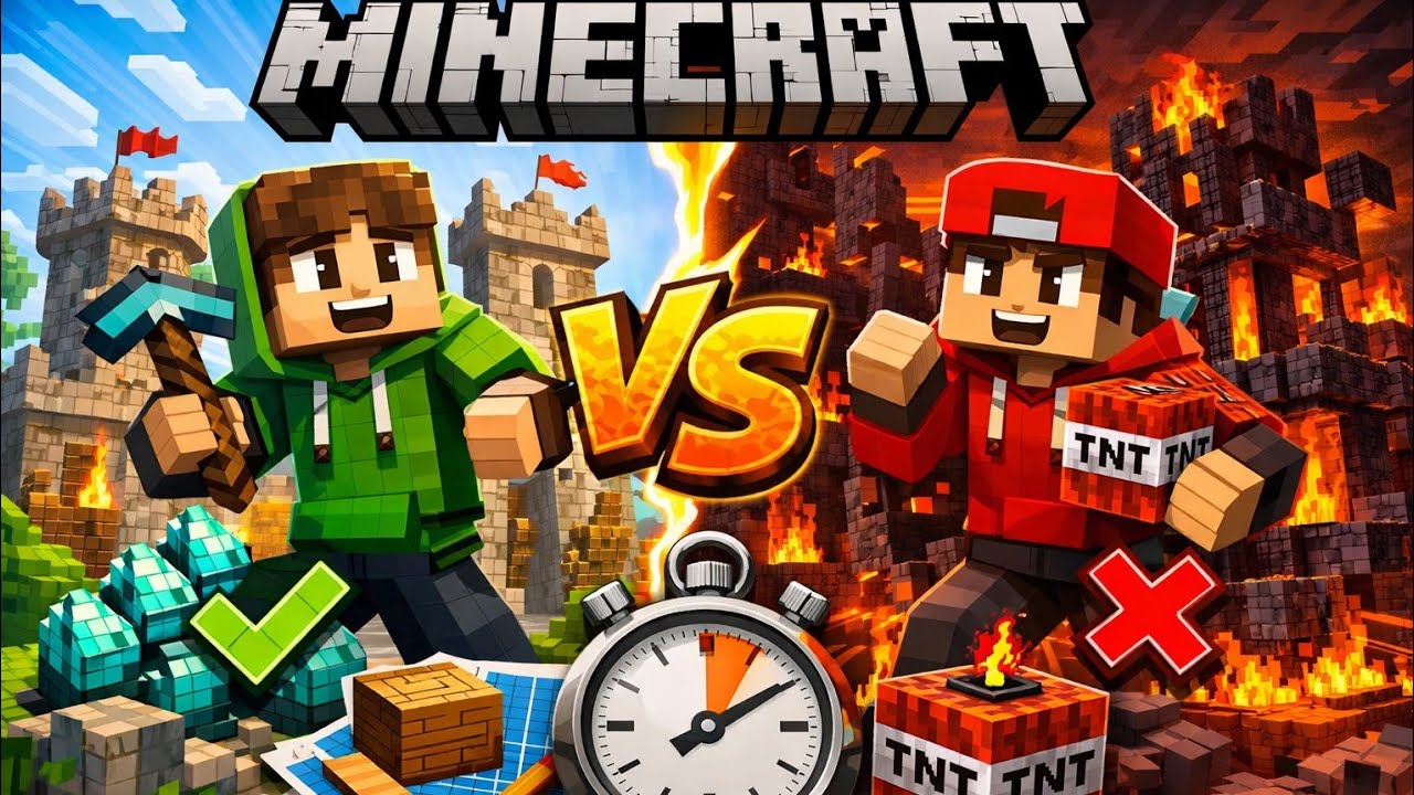 Minecraft Bau battle gegen FreiblockHD  (ich pranke ihn ein bisschen)