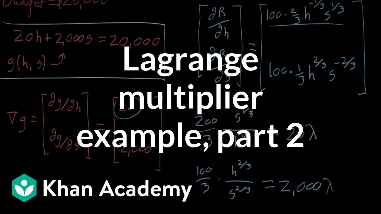 Lagrange multiplier example, part 2