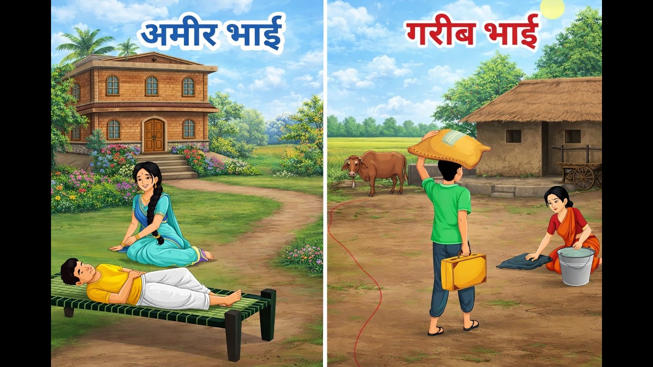 अमीर भाई का घमंड और गरीब भाई की kismat l Hindi cartoon story। Emotional Moral story l Hindi Kahani