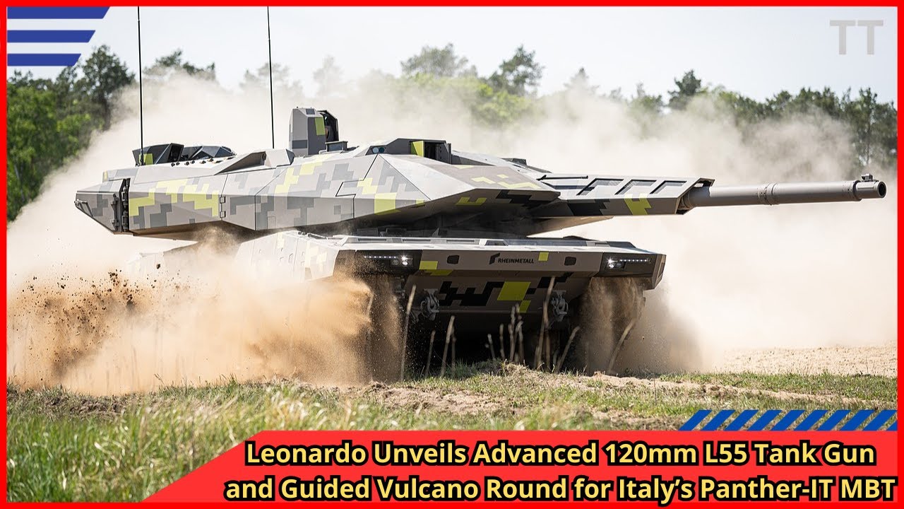 Leonardo prezentuje zaawansowaną armatę czołgową L55 kal. 120 mm i kierowany pocisk Vulcano dla w...
