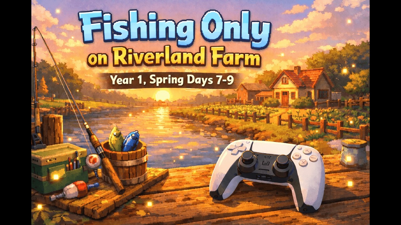 Fishing Only on Riverland Farm – Year 1, Spring Days 7–9 | Stardew Valley PS5 (No Commentary)