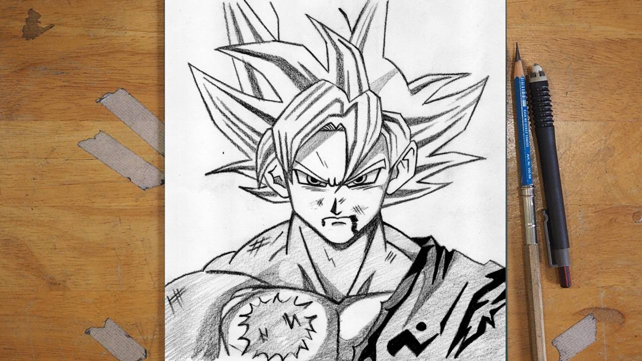 How to Draw Goku (Ultra Instinct) Step by Step | Easy Anime Drawing Tutorial