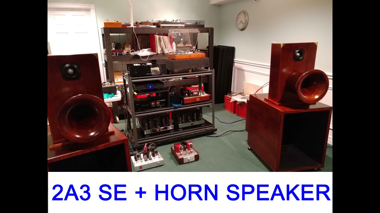 listening room tour, 106dB horn speaker audio research tube preamp 2A3 SET Linn, great audiophile